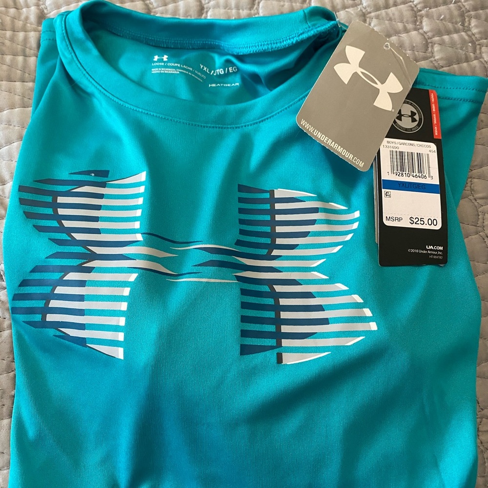 Boys NET LS teal heat gear top